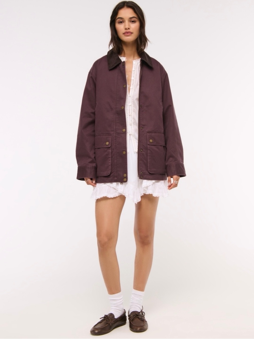 Abercrombie Mid-Length Waxed Barn Jacket XS
